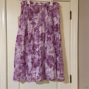 J. Jill Purple Floral Skirt
